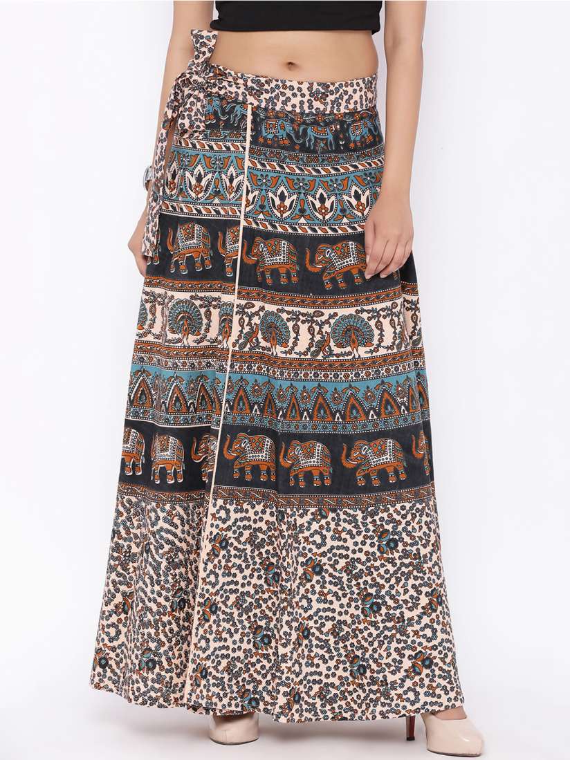 Wrap around skirt myntra on sale