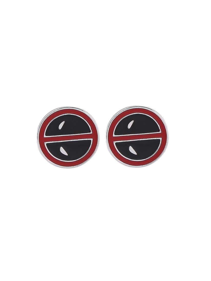 Buy bodha Men Black & Red Deadpool Printed Silver-Plated Quirky