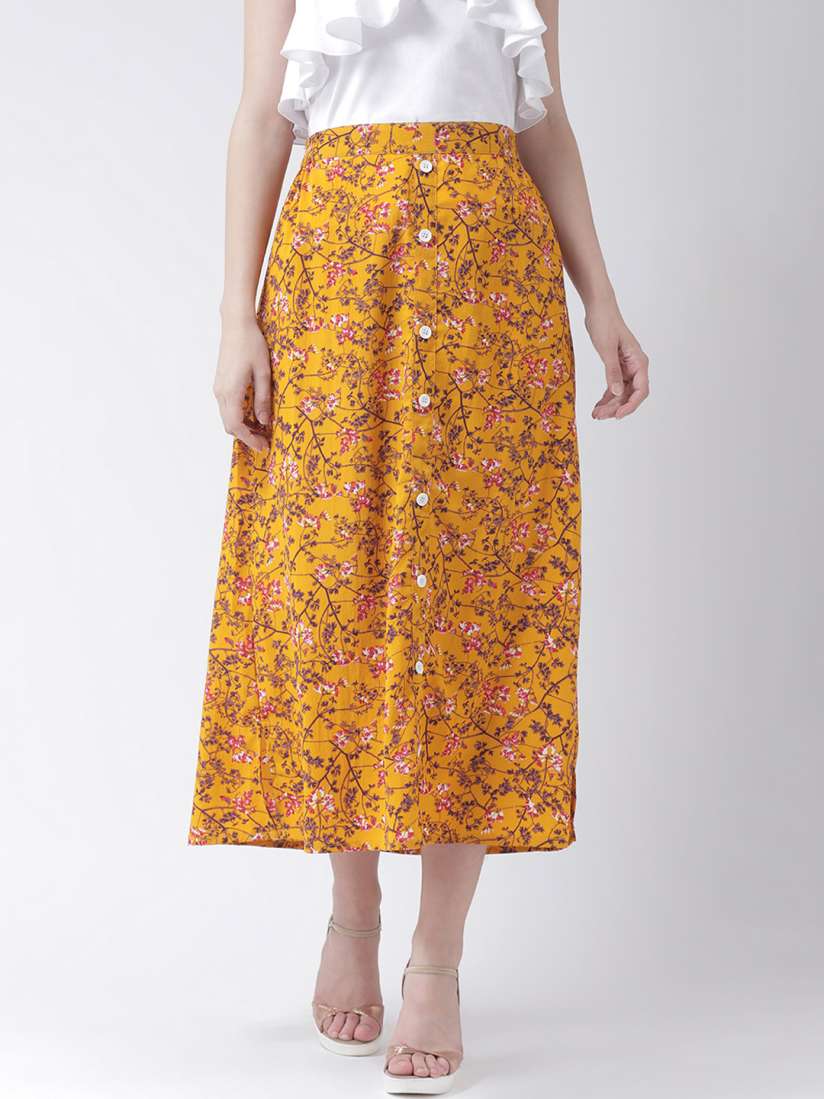 Buy The Vanca Women Yellow Printed A Line Skirt Skirts for Women 10276247 Myntra
