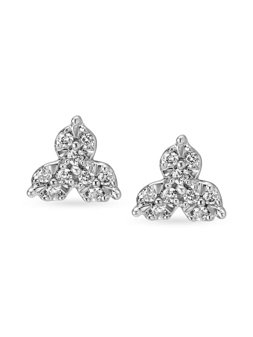 White gold earrings tanishq best sale