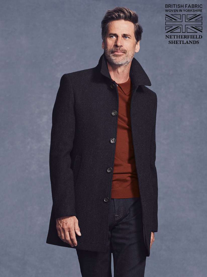 Buy next Men Navy Blue Solid Woolen Regular Fit Overcoat Coats for Men 10284679 Myntra