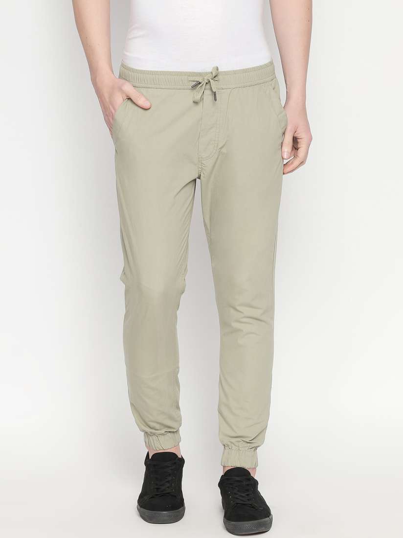 Buy Urban Ranger by pantaloons Men Olive Green Regular Fit Solid Joggers Trousers for Men 10303661 Myntra