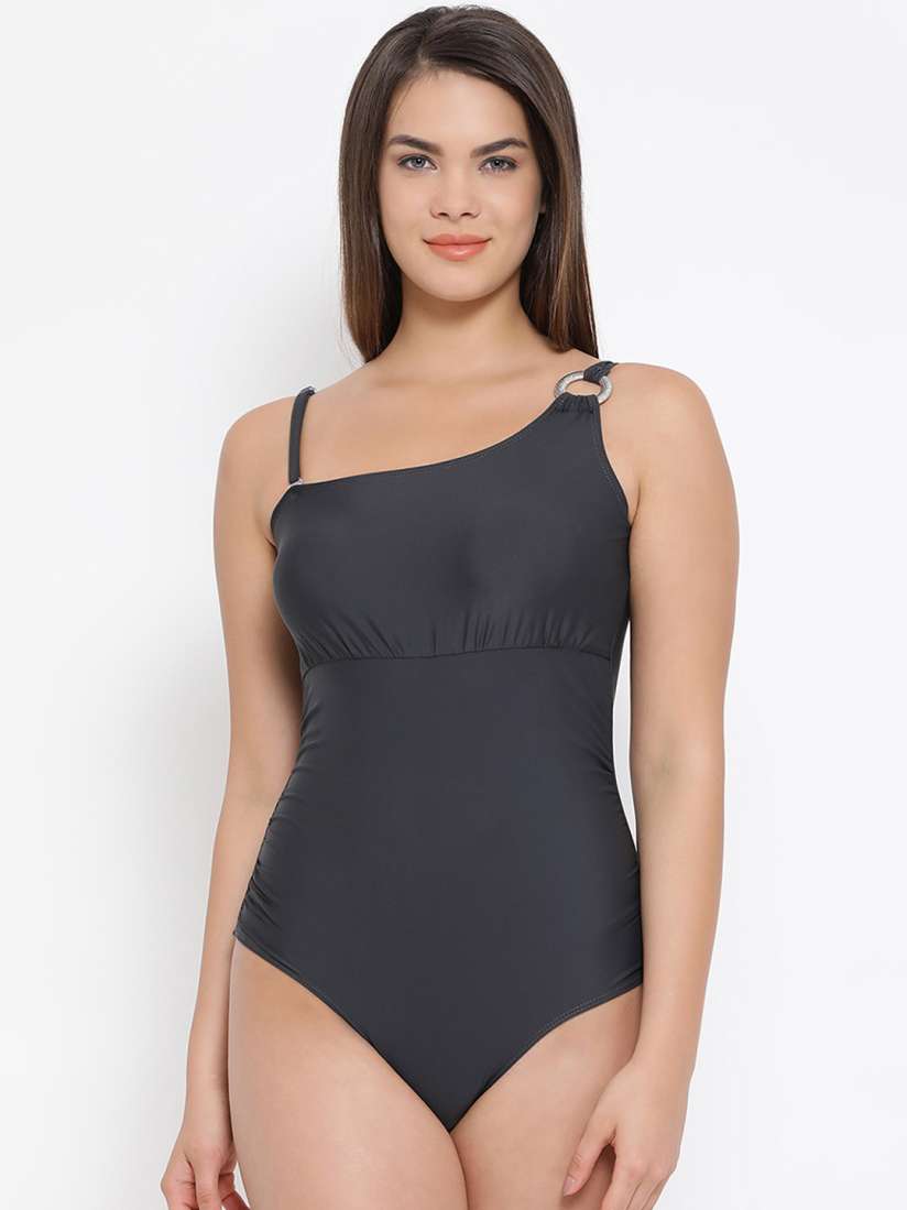 Buy Clovia Women Grey Solid Monokini Padded Swimsuit Swimwear for Women 10331187 Myntra