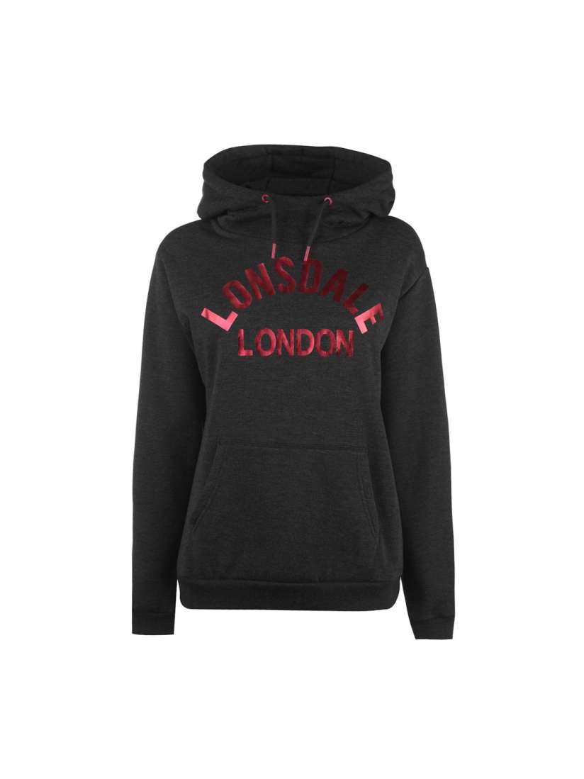 Buy Lonsdale Women Charcoal Printed Hooded Sweatshirt Sweatshirts for Women 10206469 Myntra