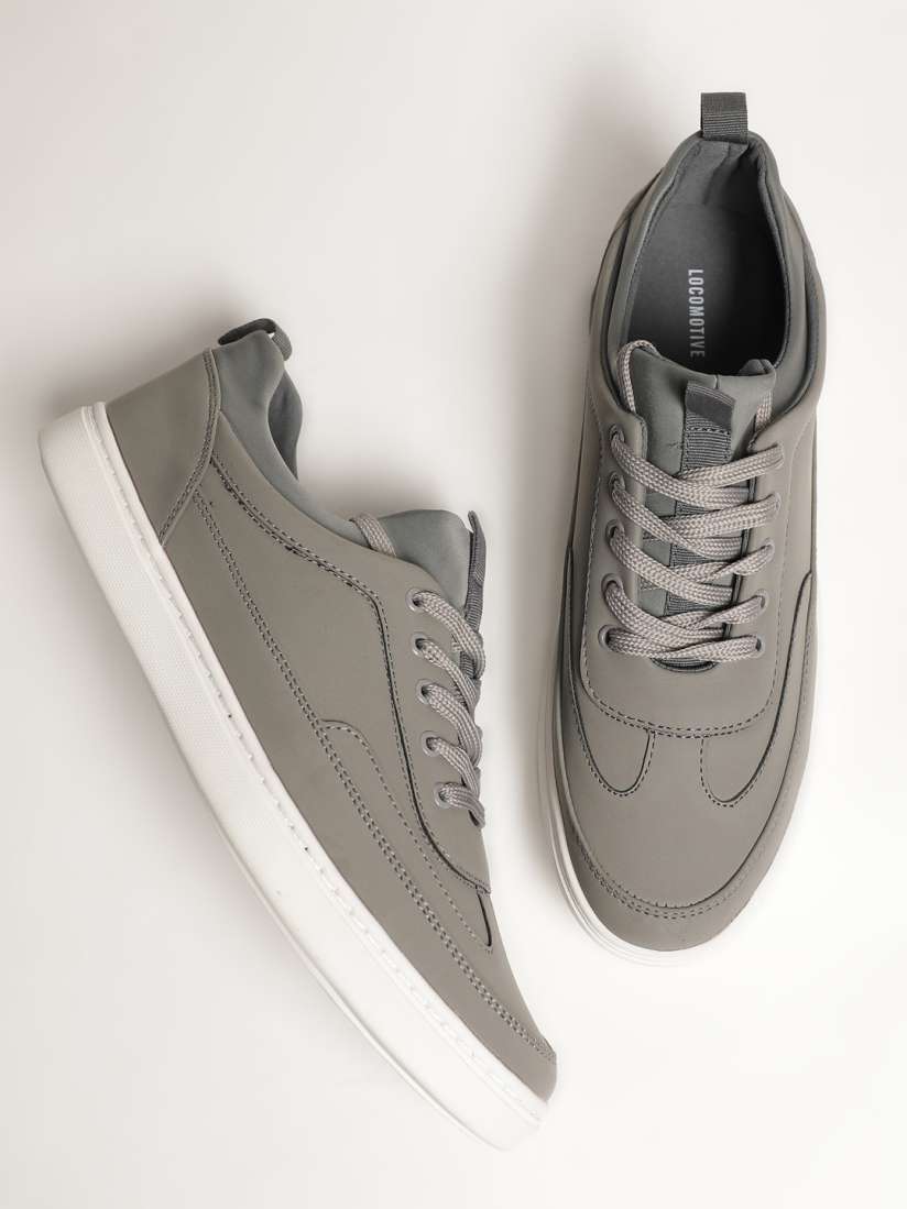 Buy LOCOMOTIVE Men Grey Sneakers Casual Shoes for Men 10211423 Myntra