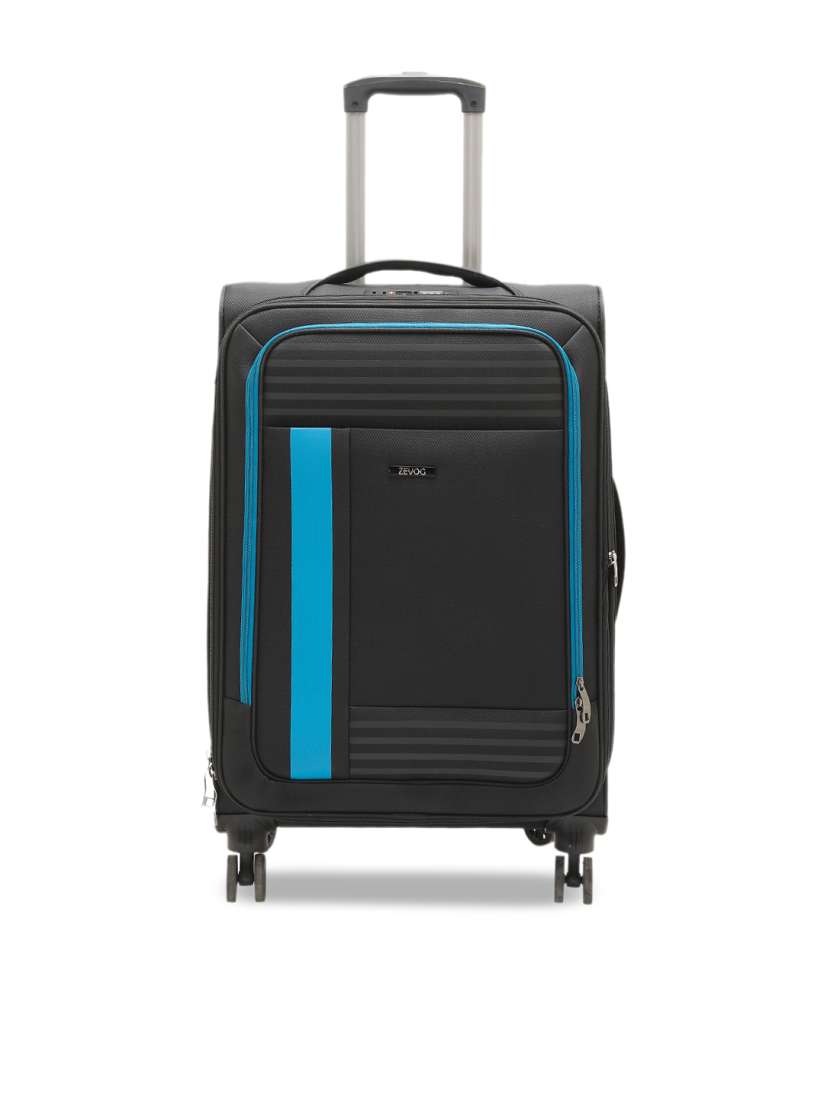 Buy ZEVOG Black Solid Vinco Soft Sided Large Trolley Bag Trolley Bag for Unisex 10217535 Myntra