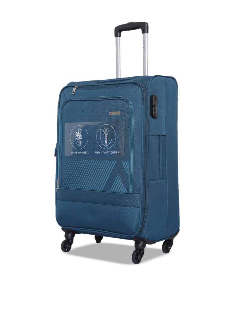 Buy Aristocrat Blue Solid FABIA Soft Sided Large Trolley Bag Trolley Bag for Unisex 10435722 Myntra