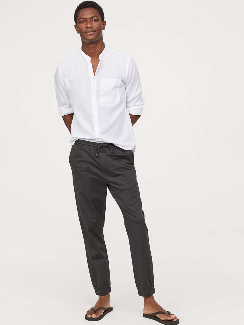 H&m brushed cotton twill joggers 2025