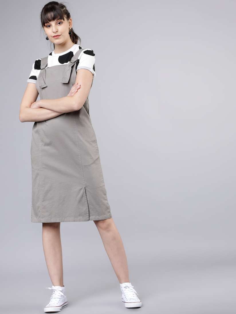 Buy Tokyo Talkies Women Grey Pinafore Dress Dresses for Women 10437818 Myntra