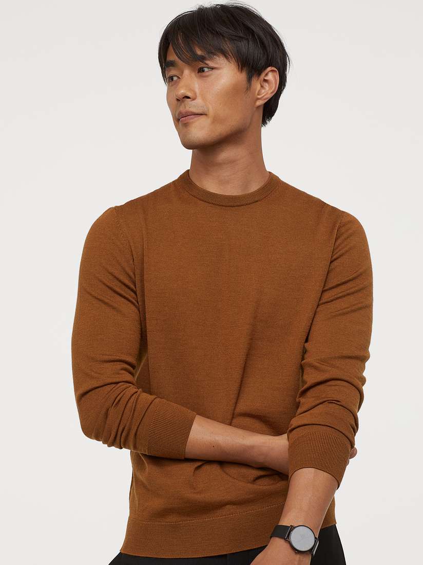 Merino Wool Jumper Myntra Buy H&M Men Beige Solid Merino Wool