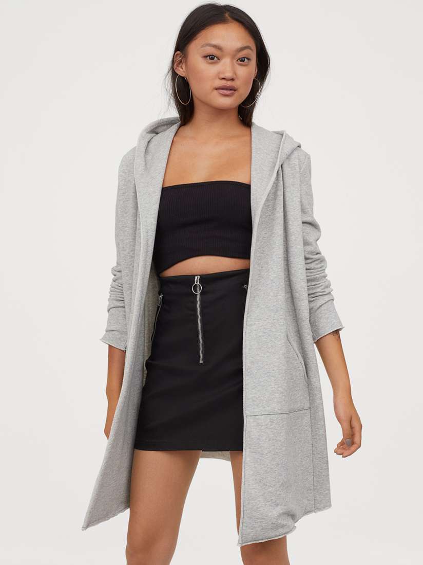Hooded sweatshirt cardigan clearance