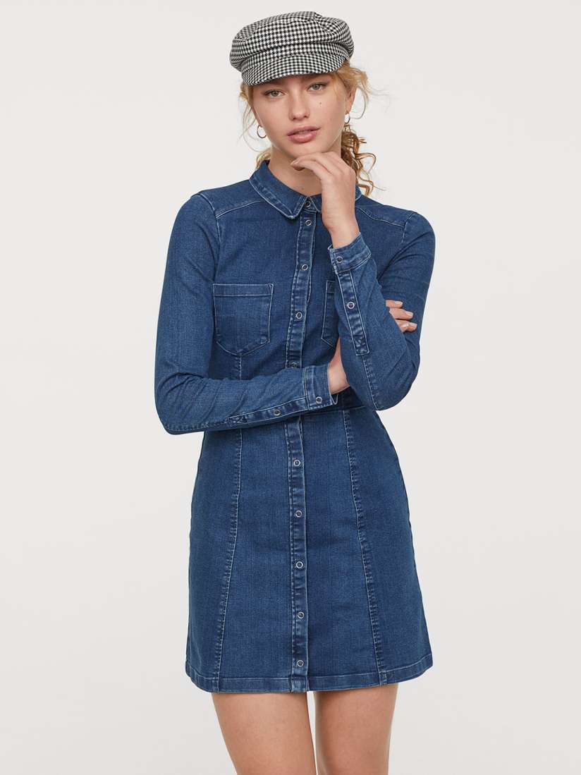 Short denim dress h&m online