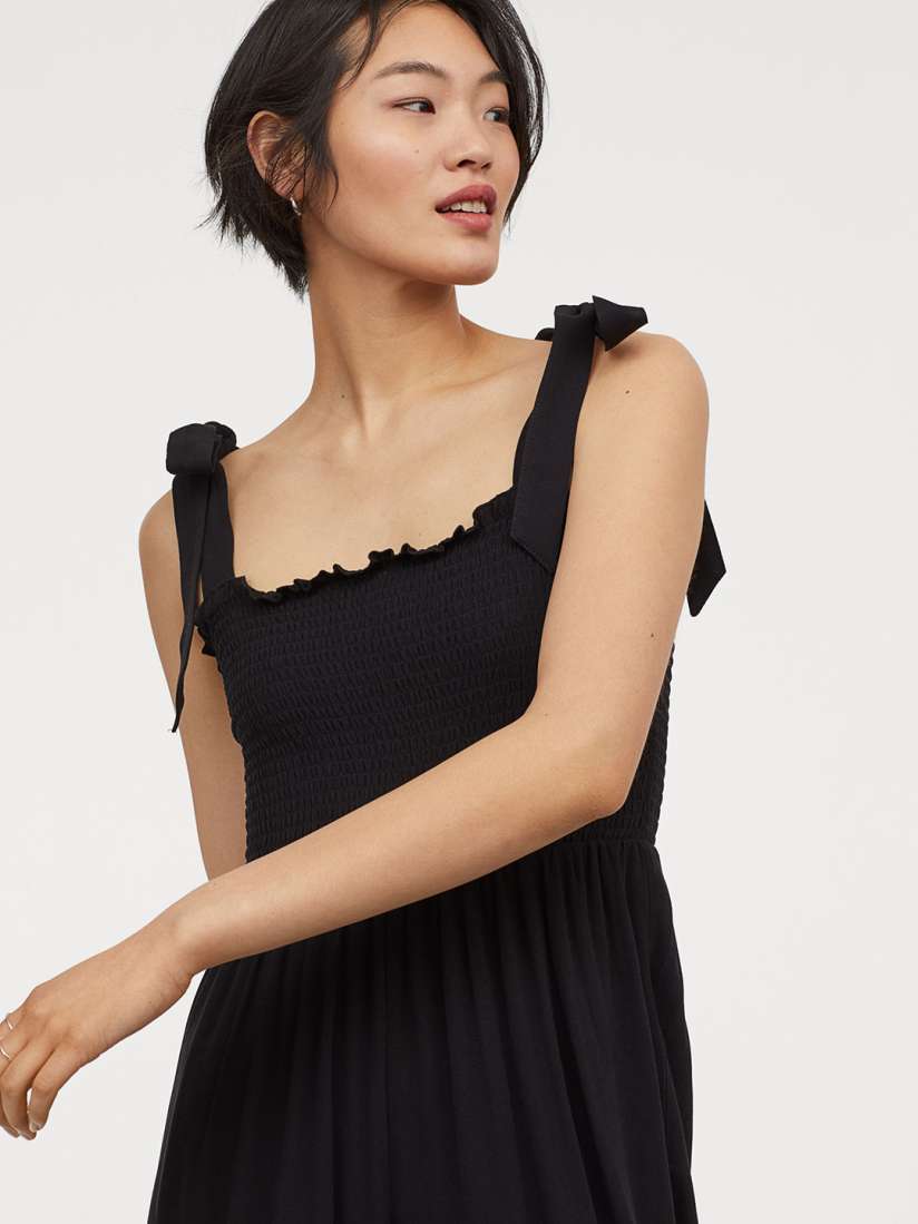 Buy H M Women Black Solid Jumpsuit with Smocking Jumpsuit for Women 10470498 Myntra