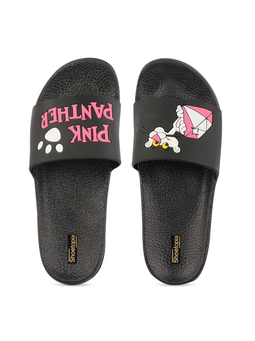 Buy Shoetopia Women Black Printed Sliders Flip Flops for Women 10512306 Myntra