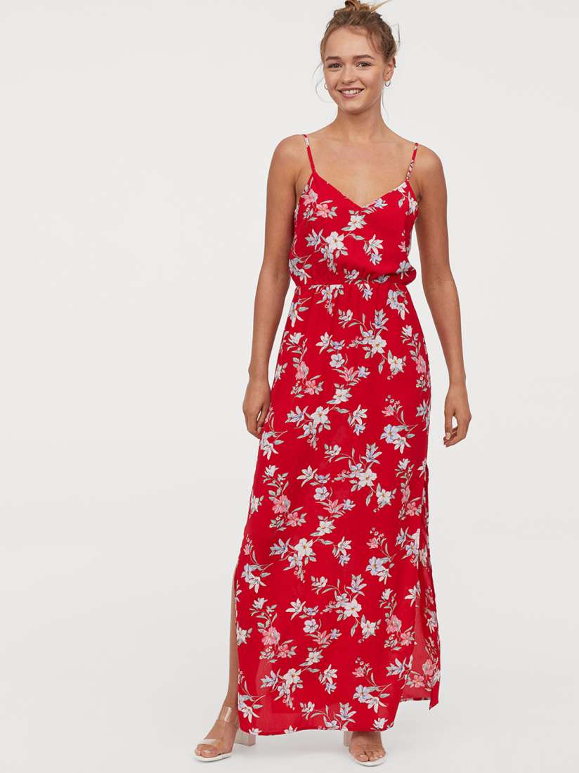 H&m crepe dress red top