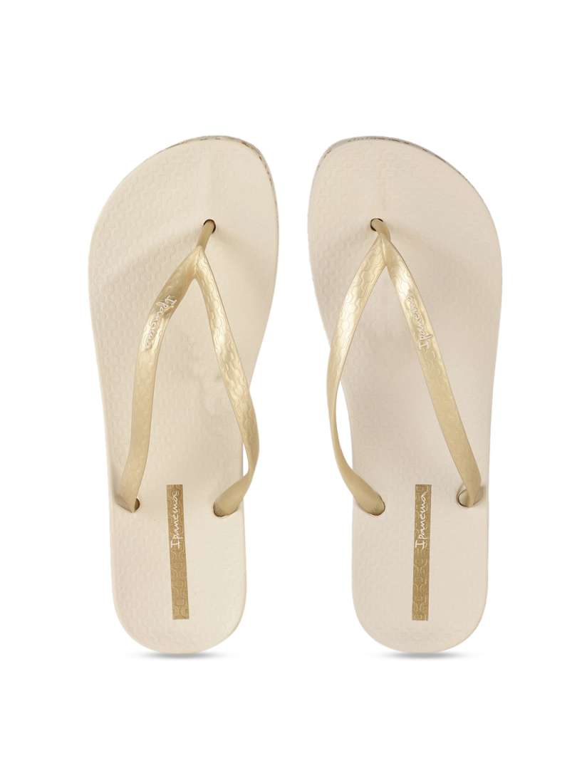 Buy iPanema Women Gold Toned Beige Textured Thong Flip Flops Flip Flops for Women 10554092 Myntra