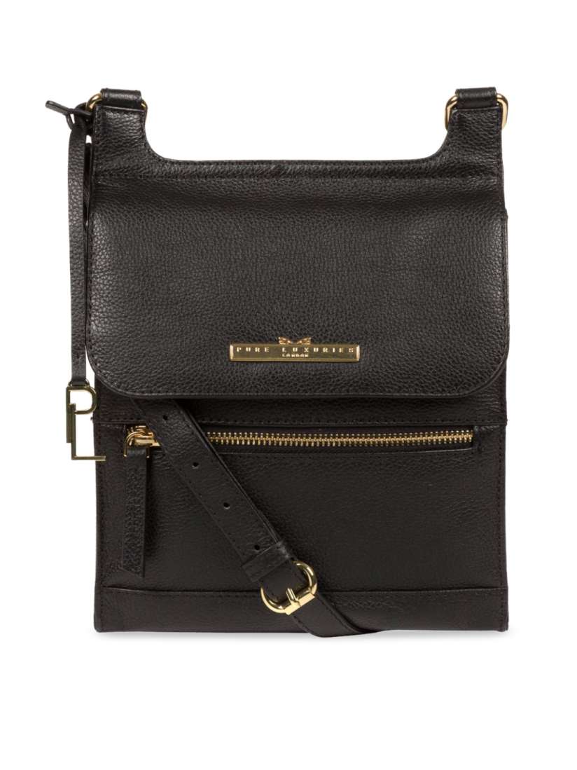 Buy PURE LUXURIES LONDON Women Black Solid Genuine Leather Kempston Sling Bag Handbags for Women 10559366 Myntra