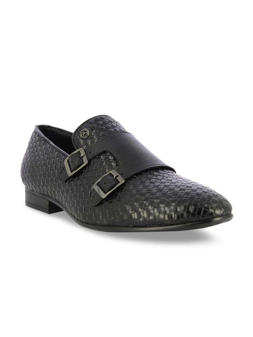 Buy Alberto Torresi Men Black Textured Synthetic Formal Monks Formal Shoes for Men 10392323 Myntra
