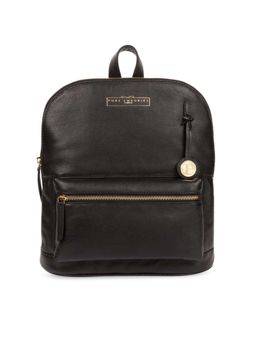 Buy PURE LUXURIES LONDON Women Black Solid Genuine Leather Kinsley Backpack Backpacks for Women 10611376 Myntra