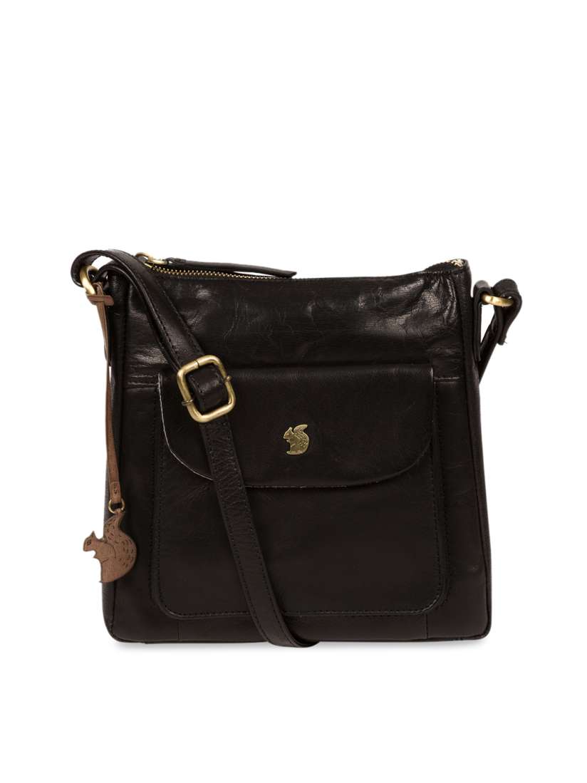 Buy PURE LUXURIES LONDON Women Black Conkca Collection Genuine Leather Shona Sling Bag Handbags for Women 10626868 Myntra
