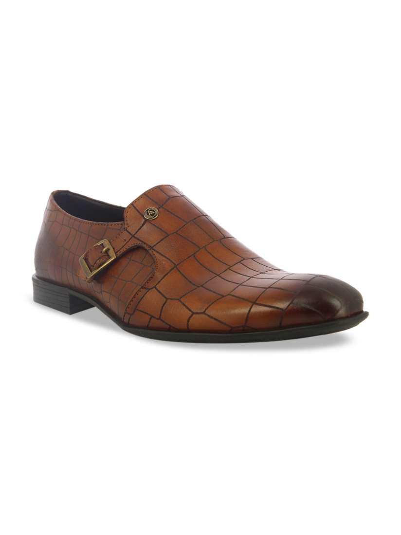 Buy Alberto Torresi Men Tan Brown Textured Monk Shoes Formal Shoes for Men 10655392 Myntra