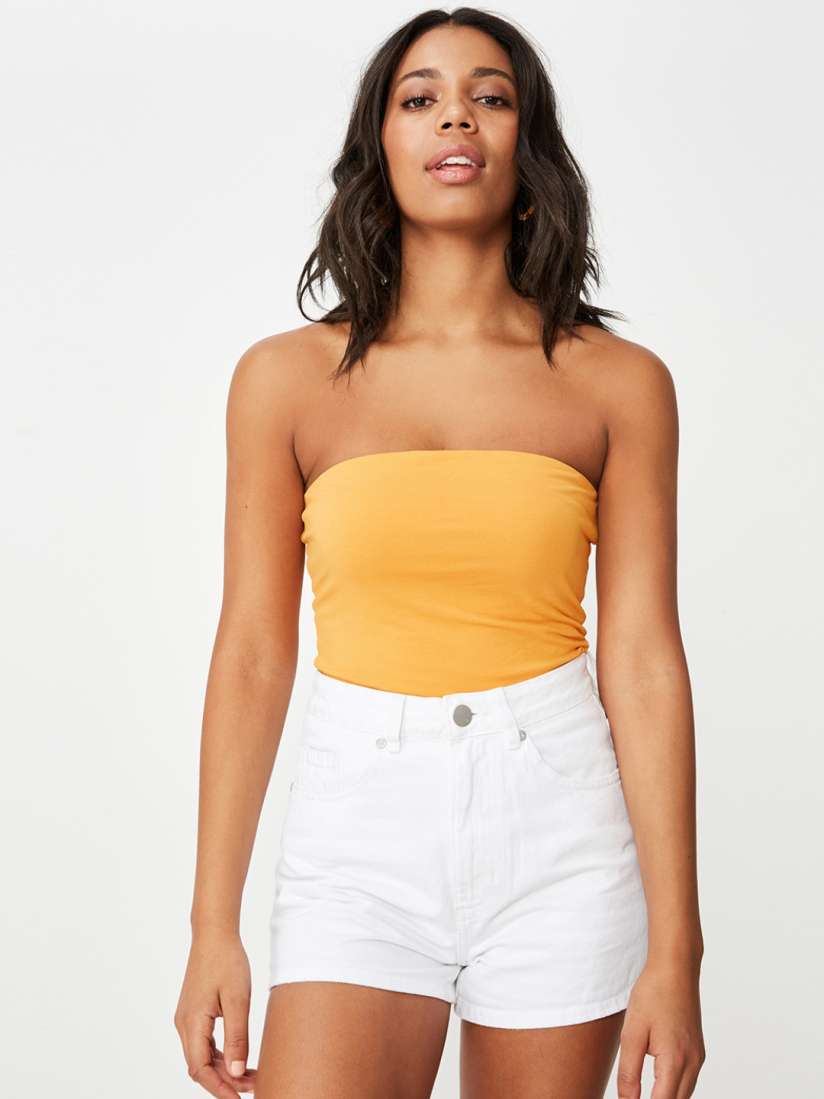 Buy COTTON ON Women Mustard Yellow Solid Tube Top Tops for Women 10661564 Myntra