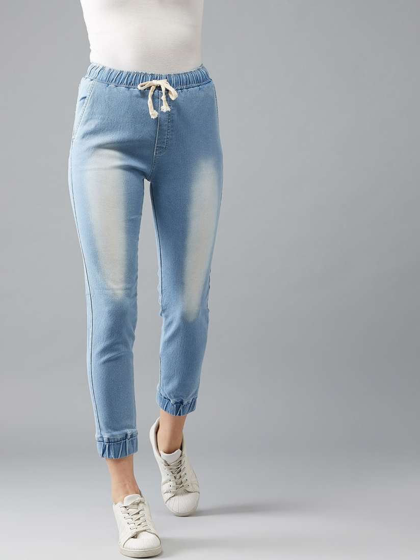 Buy DOLCE CRUDO Women Blue Regular Fit Mid Rise Clean Look Stretchable Denim Joggers Jeans for Women 10712694 Myntra