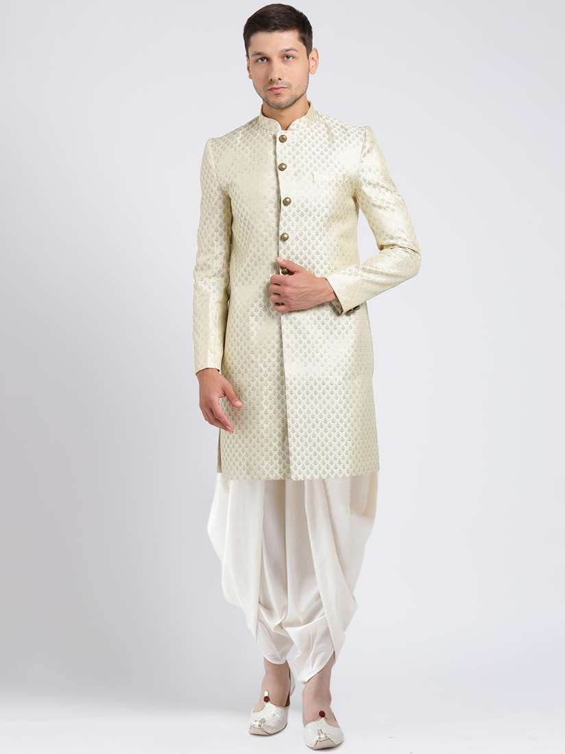 Buy KISAH Men Woven Design Slik Indowestern Sherwani Set Sherwani for Men 10744110 Myntra