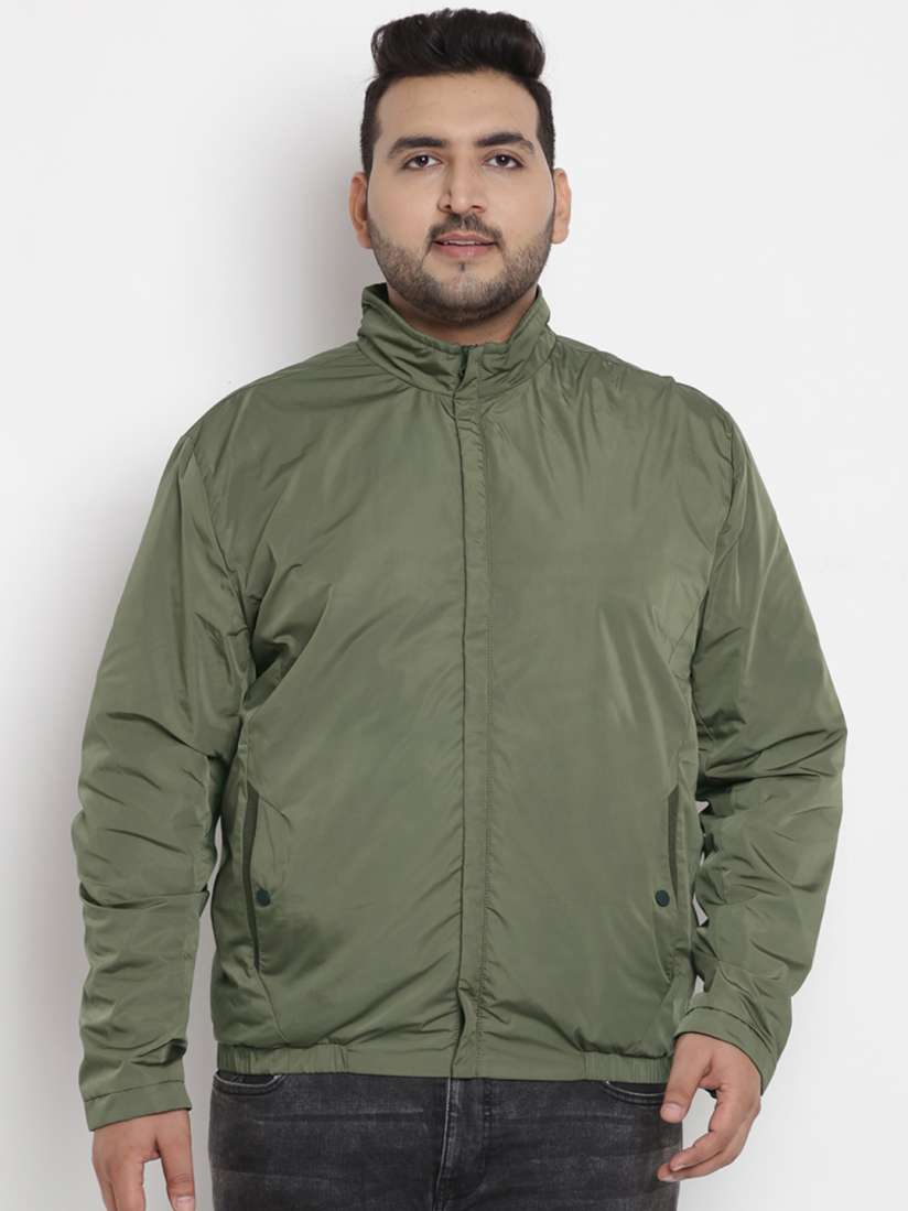 Buy John Pride Plus Size Men Olive Green Solid Lightweight Bomber Jackets for Men 10591600 Myntra