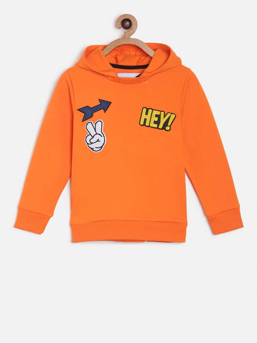 Buy TALES STORIES Boys Orange Solid Hooded Sweatshirt Sweatshirts for Boys 11308108 Myntra