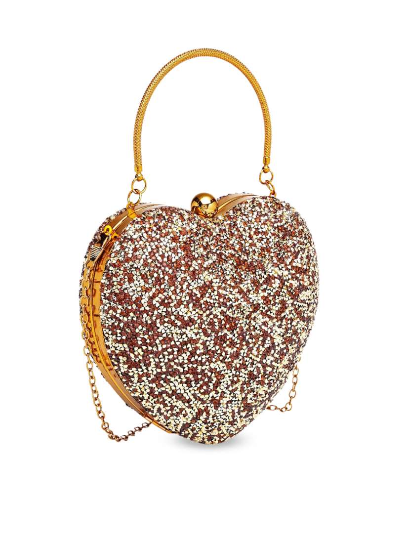 Buy Diana Korr Gold Toned Brown Embellished Box Clutch Clutches for Women 11307782 Myntra