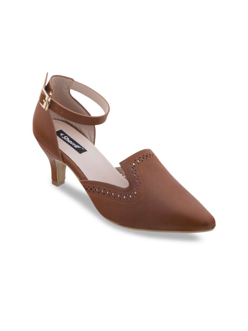 Tan kitten heel shoes sales