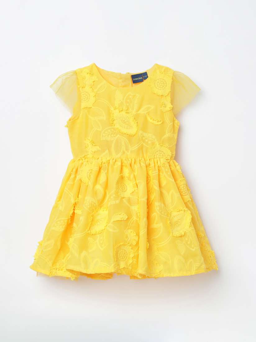 Buy Juniors by Lifestyle Girls Yellow Self Design Fit and Flare Dress Dresses for Girls 11329350 Myntra