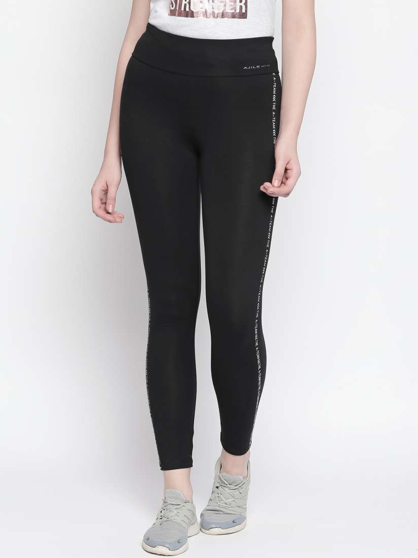 Buy Ajile Women Black White Printed Slim Fit Tights Tights for Women 11331476 Myntra