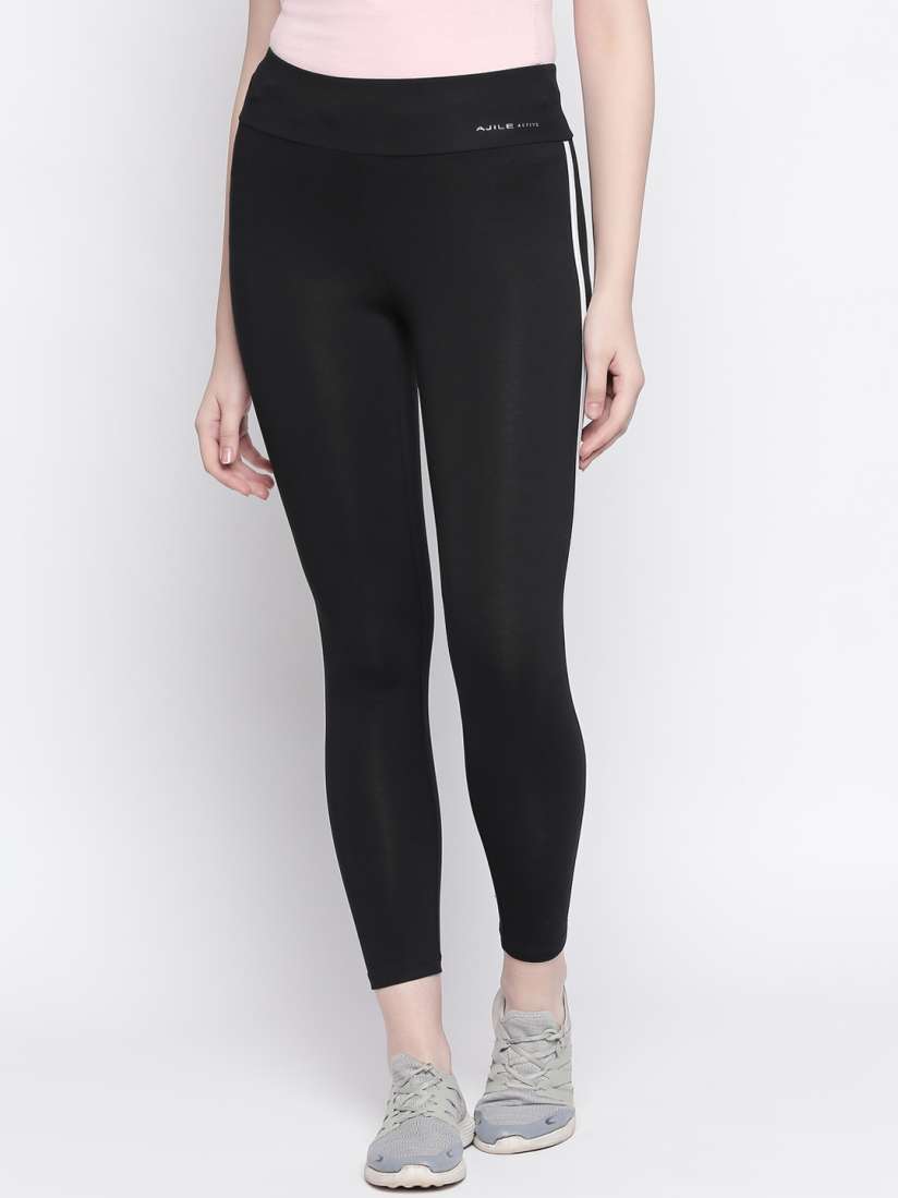 Buy Ajile Women Black White Printed Slim Fit Tights Tights for Women 11331472 Myntra