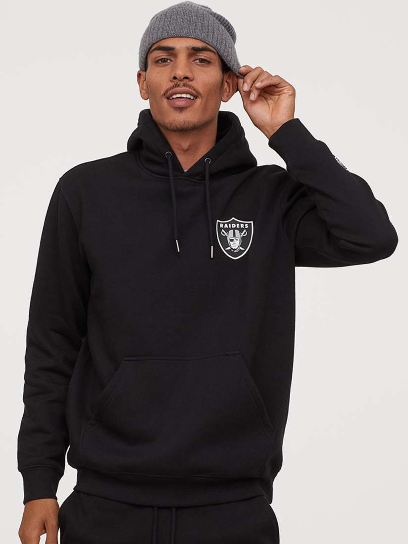 Buy H M Men Black Solid Hooded Top With a Motif Sweatshirts for Men 11358656 Myntra