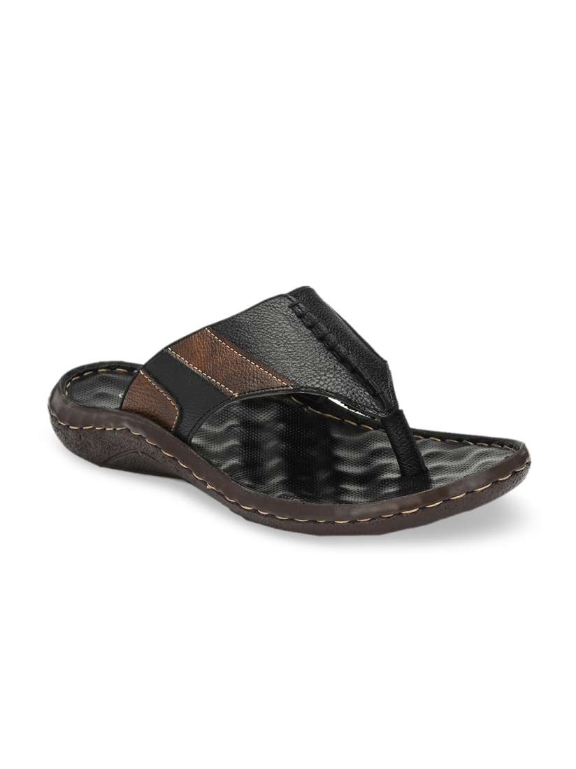 Buy SHENCES Men Black Brown Colourblocked Comfort Sandals Sandals for Men 11382500 Myntra