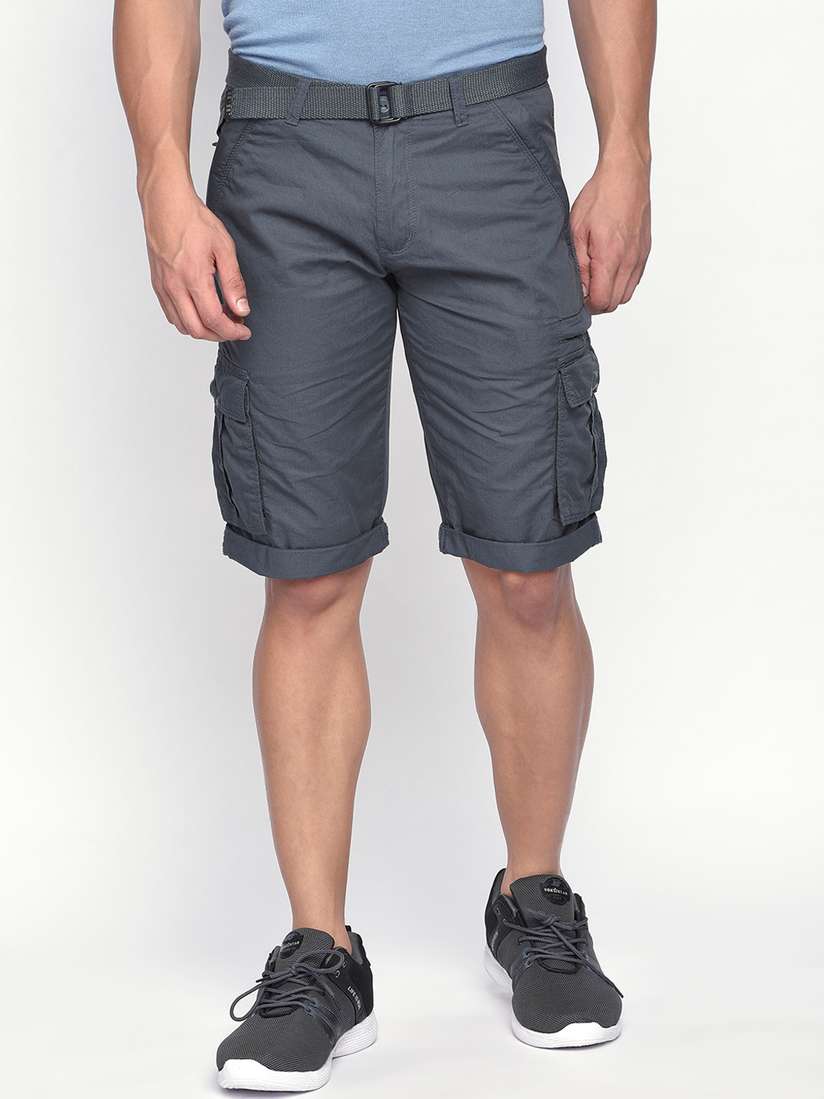 Buy beevee Men Grey Solid Cargo Shorts - Shorts for Men 11388524 | Myntra