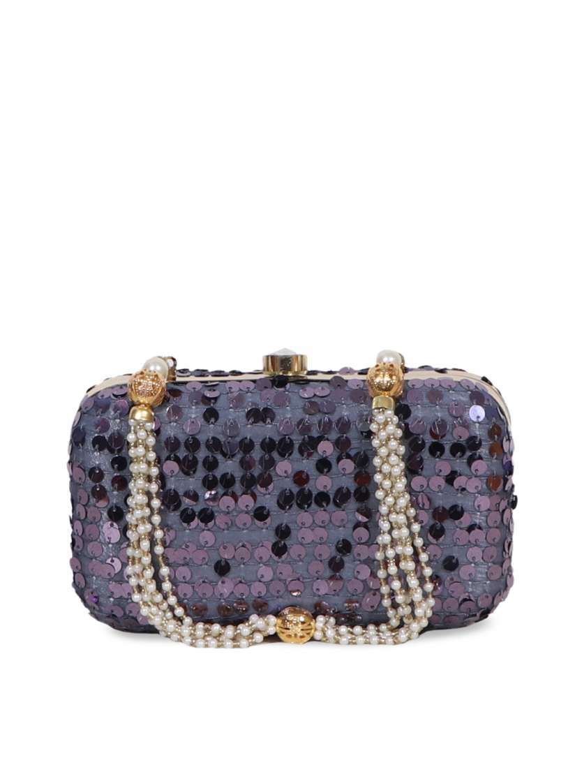 Buy Diwaah Navy Blue Sequinned Box Clutch Clutches for Women 11392710 Myntra