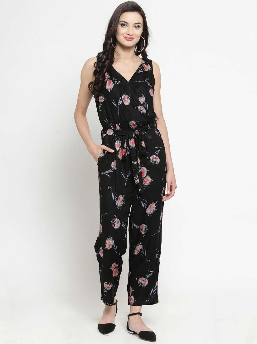 Buy Sera Women Black Printed Basic Jumpsuit Jumpsuit for Women 11414742 Myntra