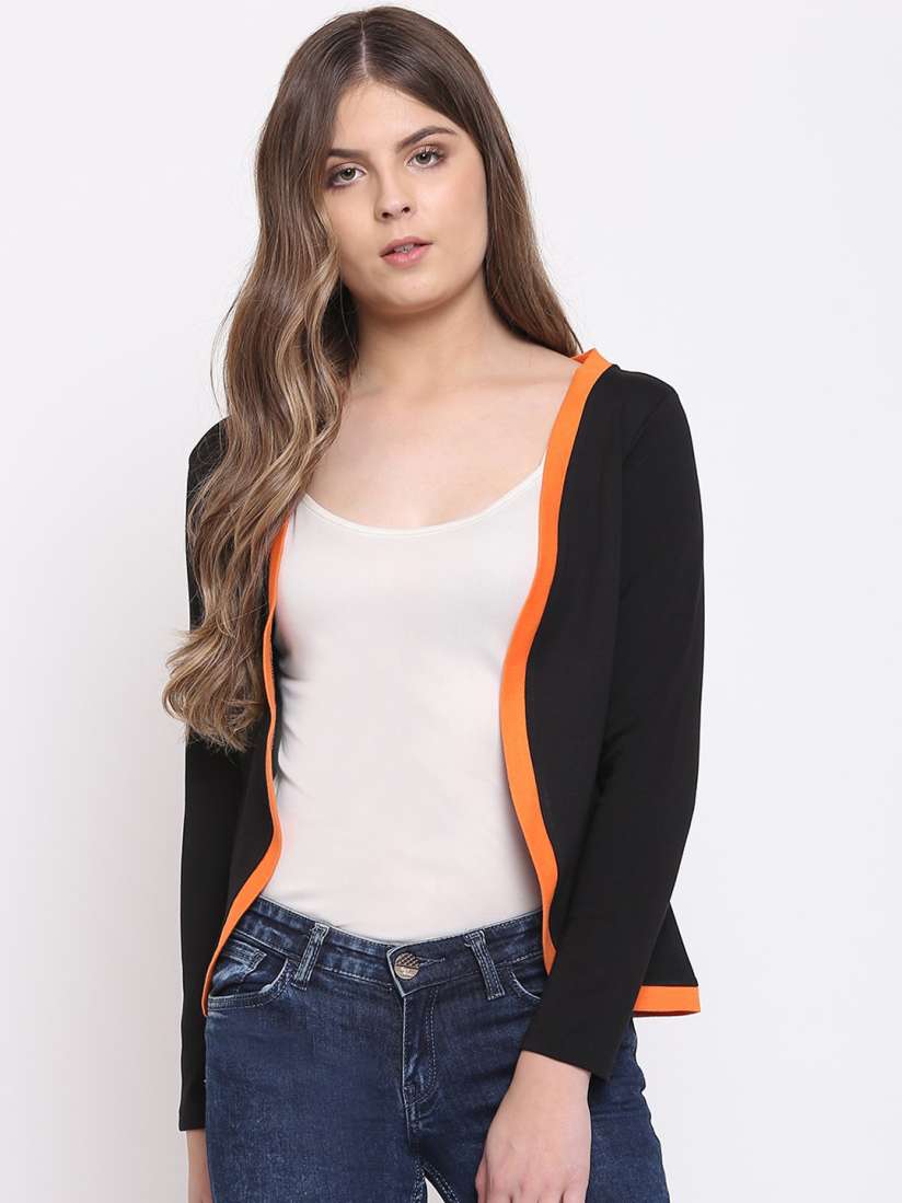 Buy RIVI Women Black Solid Open Front Shrug Shrug for Women 11416564 Myntra