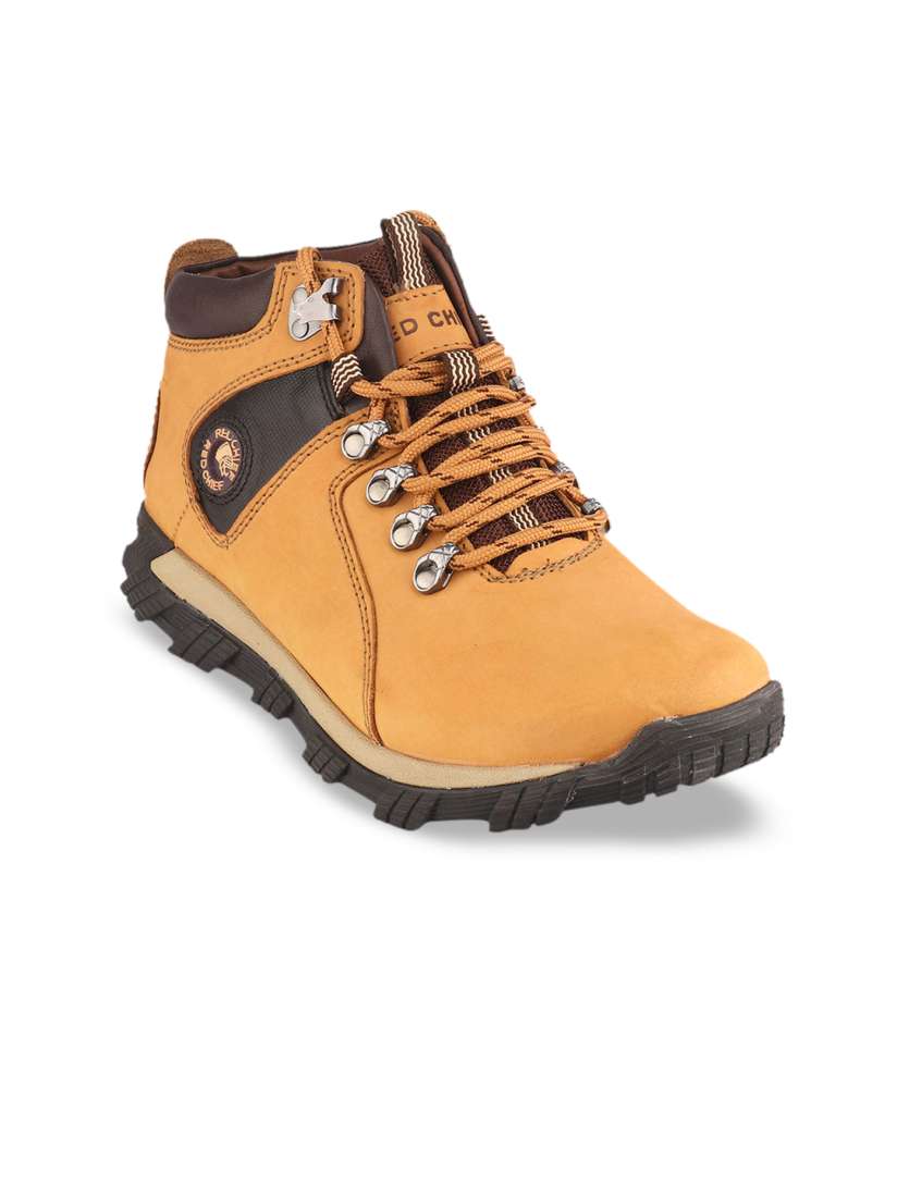 Buy Red Chief Men Tan Brown Solid Leather Mid Top Flat Boots Casual Shoes for Men 11434272 Myntra