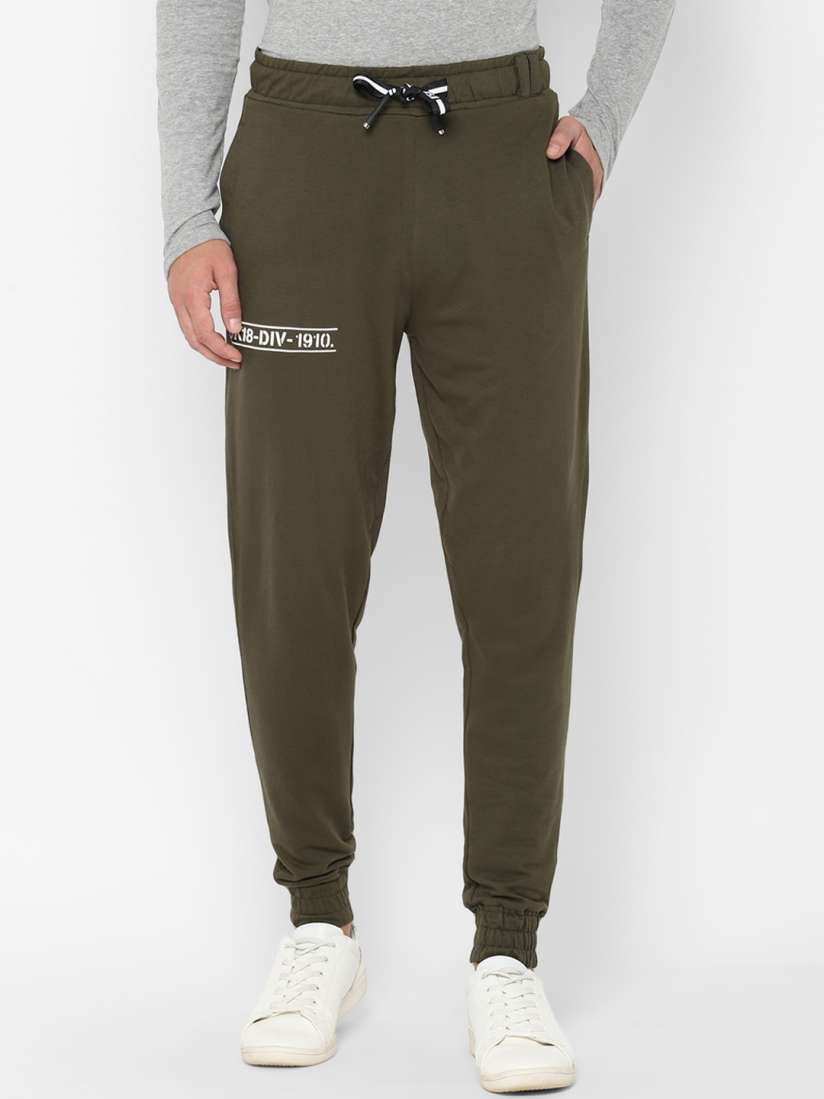 Buy SKULT by Shahid Kapoor Men Olive Solid Joggers Track Pants for Men 11277430 Myntra