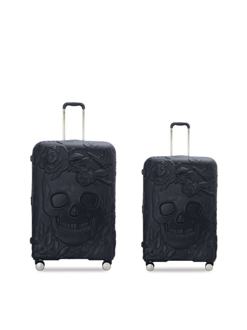 Buy IT luggage Set of 2 Black Textured Skulls II Hard Sided Expandable Trolley Suitcases Trolley Bag for Unisex 11292938 Myntra