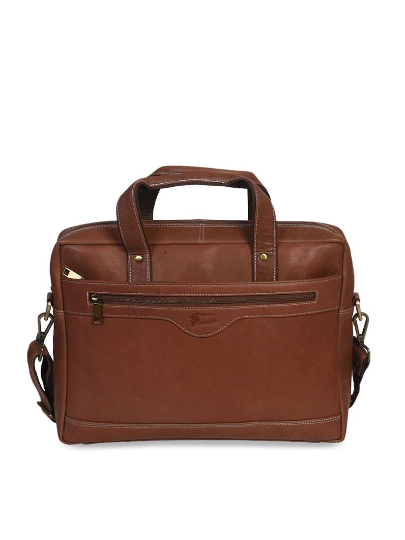 Buy Peseta Unisex Brown Solid 15 Leather Laptop Bag Laptop Bag for Unisex 12703426 Myntra