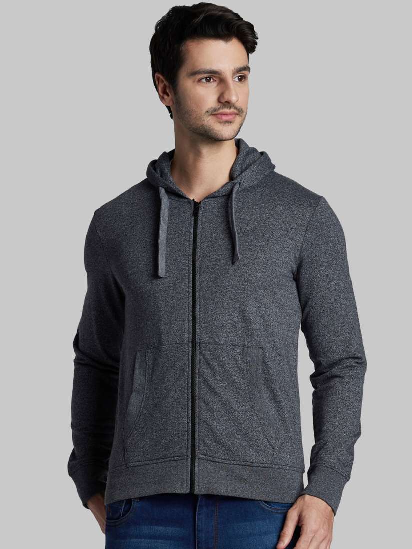Buy Parx Men Black Solid Hooded Sweatshirt Sweatshirts for Men 12723936 Myntra