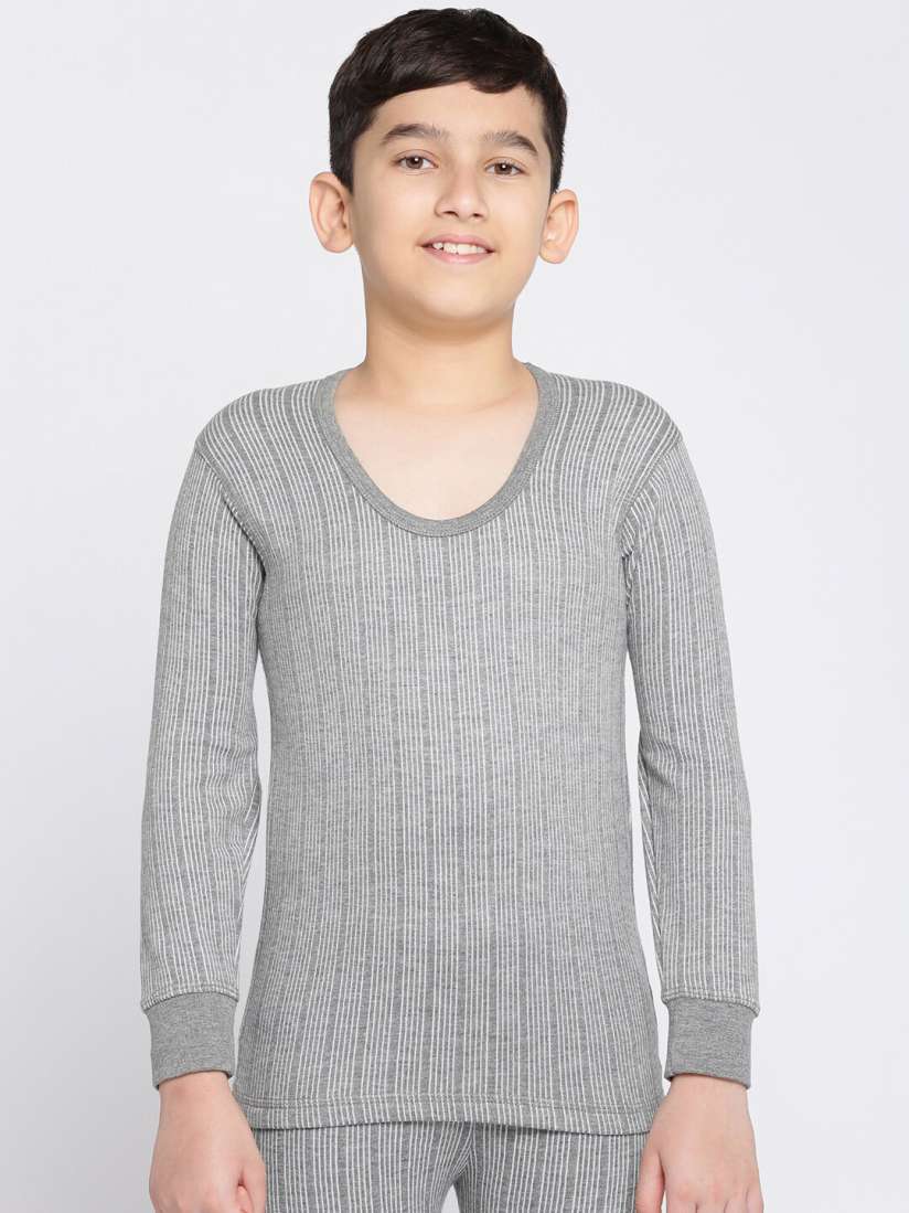 Buy DIXCY SCOTT Boys Grey Striped Thermal Top Thermal Tops for Boys 12729948 Myntra