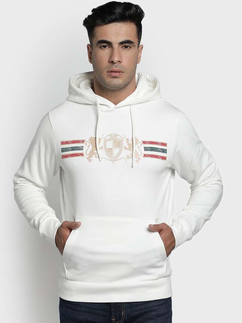 Buy Red Tape Men Off White Printed Hooded Sweatshirt Sweatshirts for Men 12731530 Myntra