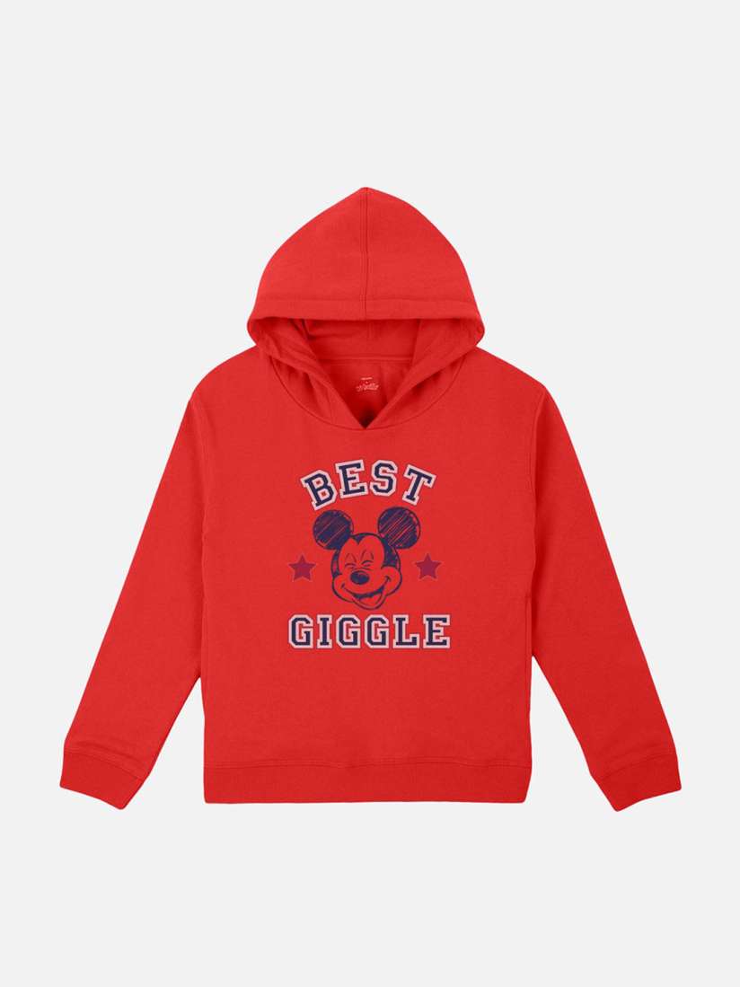 Buy Kids Ville Mickey Friends printed Red Hoodie for Girls Sweatshirts for Girls 12737326 Myntra