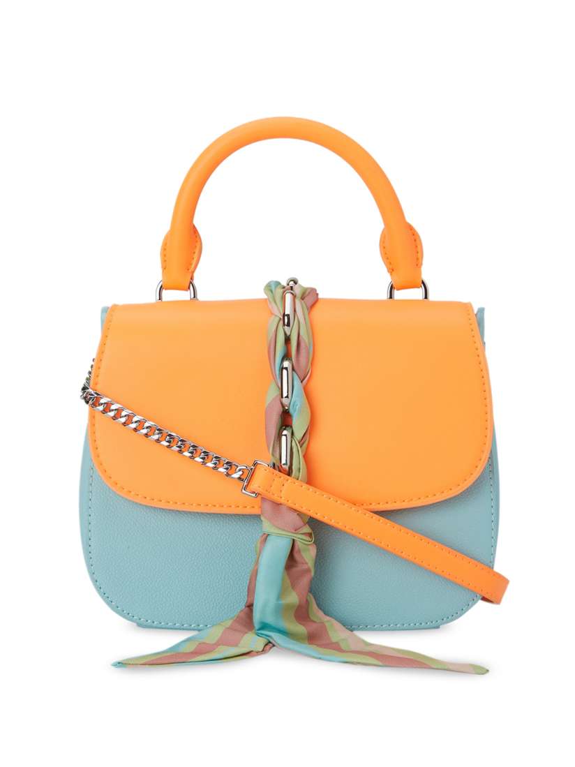 Buy CHARLES KEITH Blue Orange Colourblocked Sling Bag Handbags for Women 12751194 Myntra